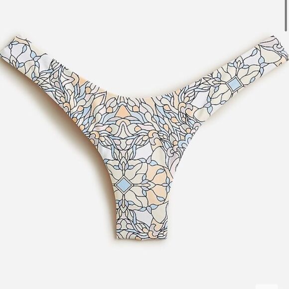 NWT J.Crew Active curved-waist cheeky bikini bottom in kaleidoscope print size S - Picture 4 of 9